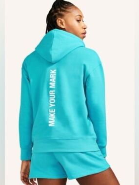 Peloton Make Your Mark 100% Cotton Pullover Hoodie Sweatshirt M Downtown Blue